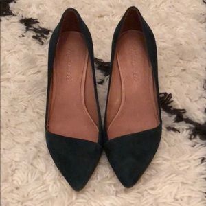 Madewell pointed toe pumps dark green size 6